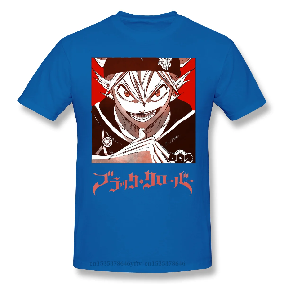 

2021 Leisure Fashion 100% cotton T-shirt Cool Black Black Clover Yuno Asta Fantasy Anime Homme Pure Oversized Short Sleeve