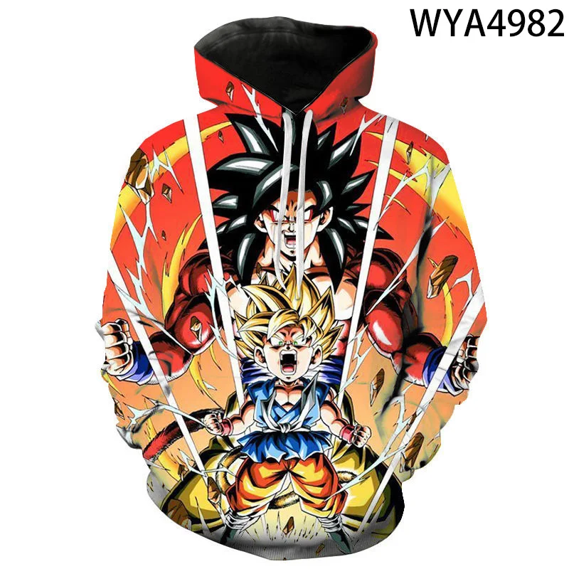 Spring Autumn Goku Anime 3D Printed Hoodies Sweatshirt Men Women Children Fashion Boy Girl Kids Pullover Streetwear Coat Tops