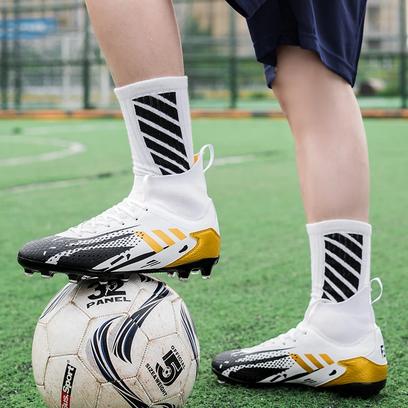 

2021 унисекс футбольная обувь с длинными шипами, футбольные ботинки FG, уличная Нескользящая одежда, шнуровка, тренировочные спортивные кросс...