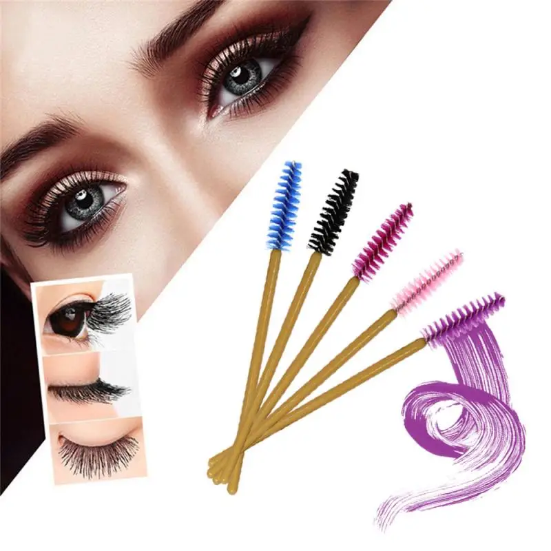 50 шт. кисти для макияжа одноразовая щеточка ресниц тушь палочки Аппликатор