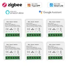 Мини-переключатель Tuya 16 А Zigbee, двухсторонний беспроводной модуль автоматизации для Tuya Smart Life, работает с Alexa Google Home