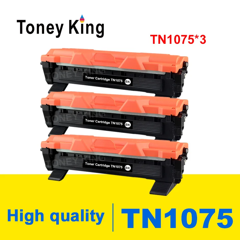 

Toney King 3 PCS Toner Cartridge TN1075 TN 1075 Compatible for Brother HL-1110 1112 DCP-1510 1512R MFC-1810 Printer With Chip