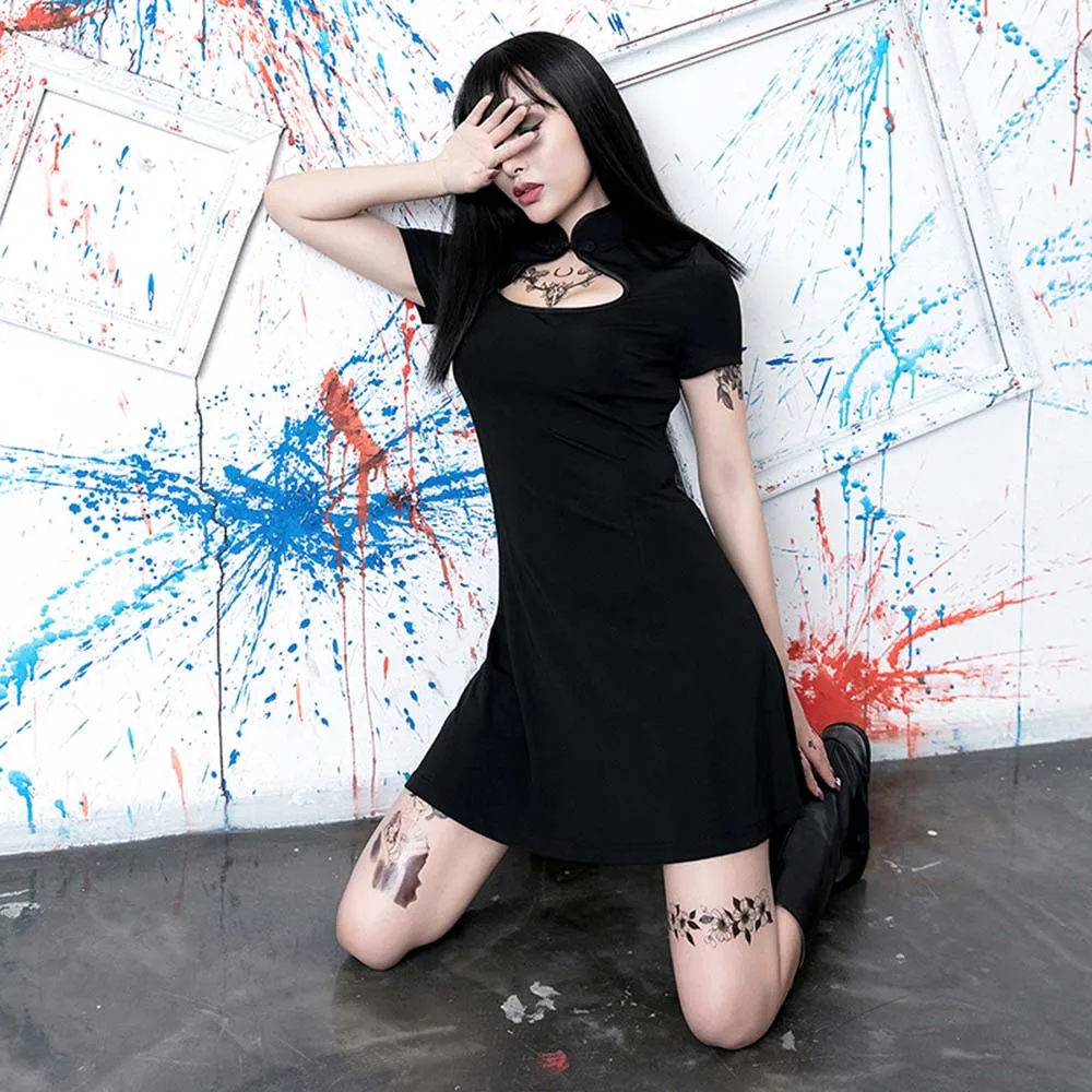 Летнее сексуальное Клубное платье женское однотонное черное китайское