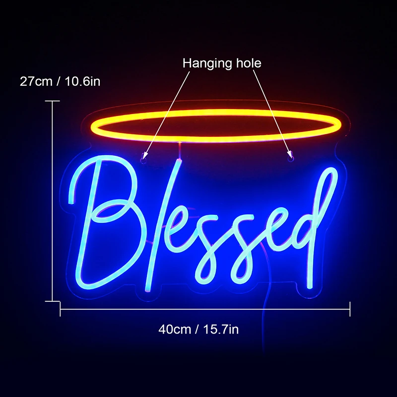 Wanxing благородная синяя неоновая вывеска на стену с питанием от USB светильник