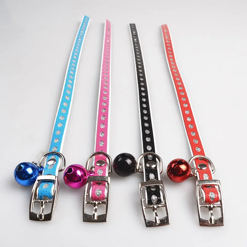 Ошейник для кошек с колокольчиком из искусственной кожи ошейники домашних