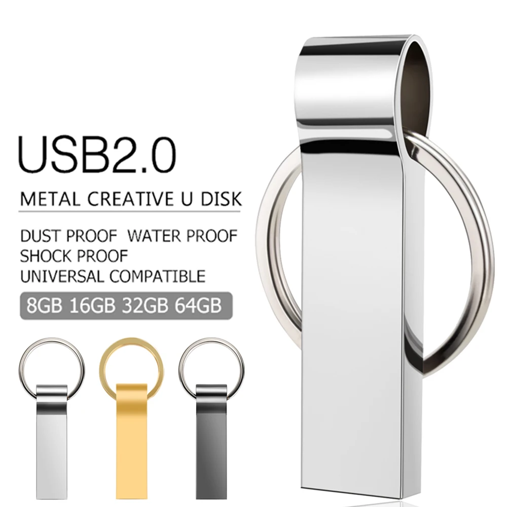 Стиль Usb флеш-накопитель 128 Гб 64 Гб металлический флеш-накопитель USB 2,0 Высокое качество Золотая Usb Флешка 32 ГБ 16 ГБ 8 ГБ флеш-накопитель