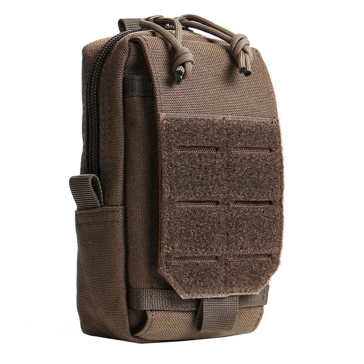 Brown Тактический Molle Чехол Водонепроницаемый 1000D нейлоновый военный пояс поясная сумка медицинский комплект карман для телефона поясная сумка кошелек - Цвет: Brown