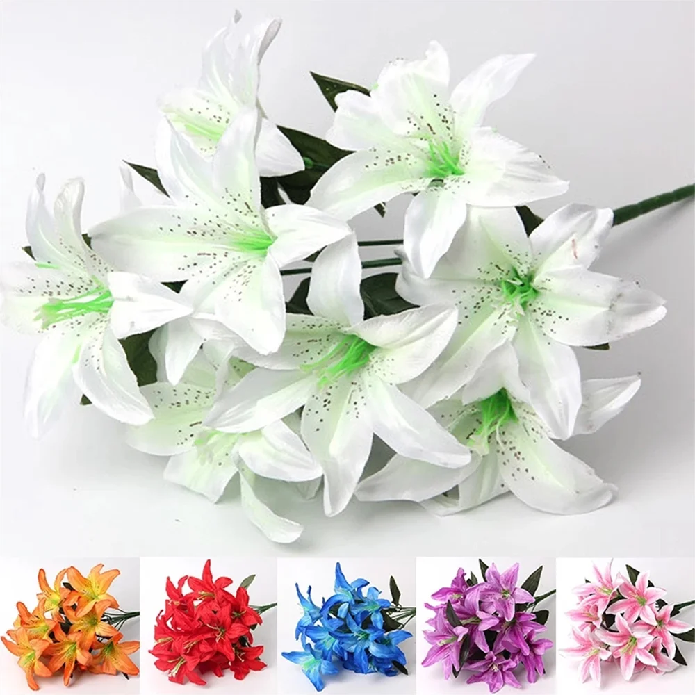 10 цветов шелковые цветы искусственные невесты в европейском стиле разноцветный