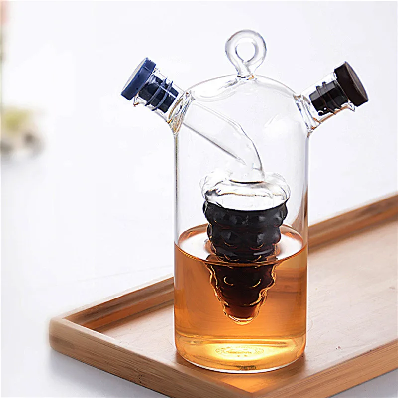 Двухслойная кухонная бутылка для специй масла и уксуса стеклянная банка