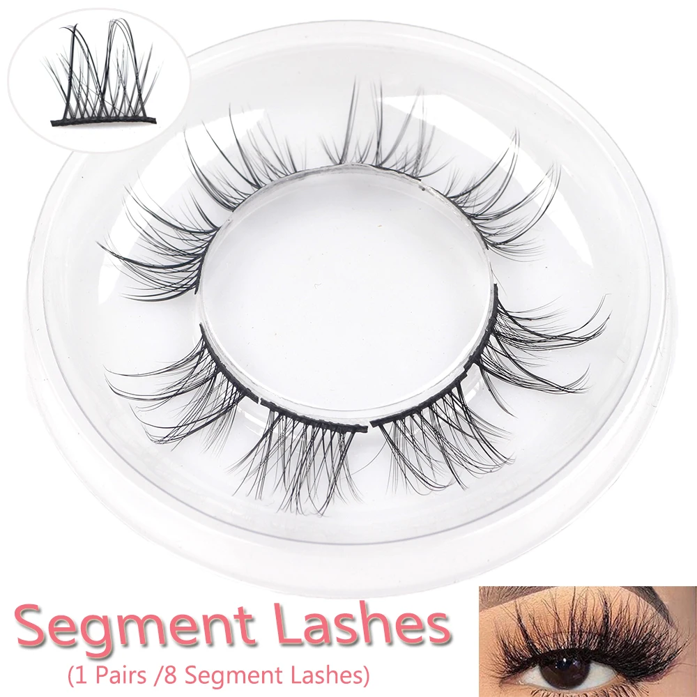 Новый дизайн одна пара сегментные ресницы длинные натуральные повседневные