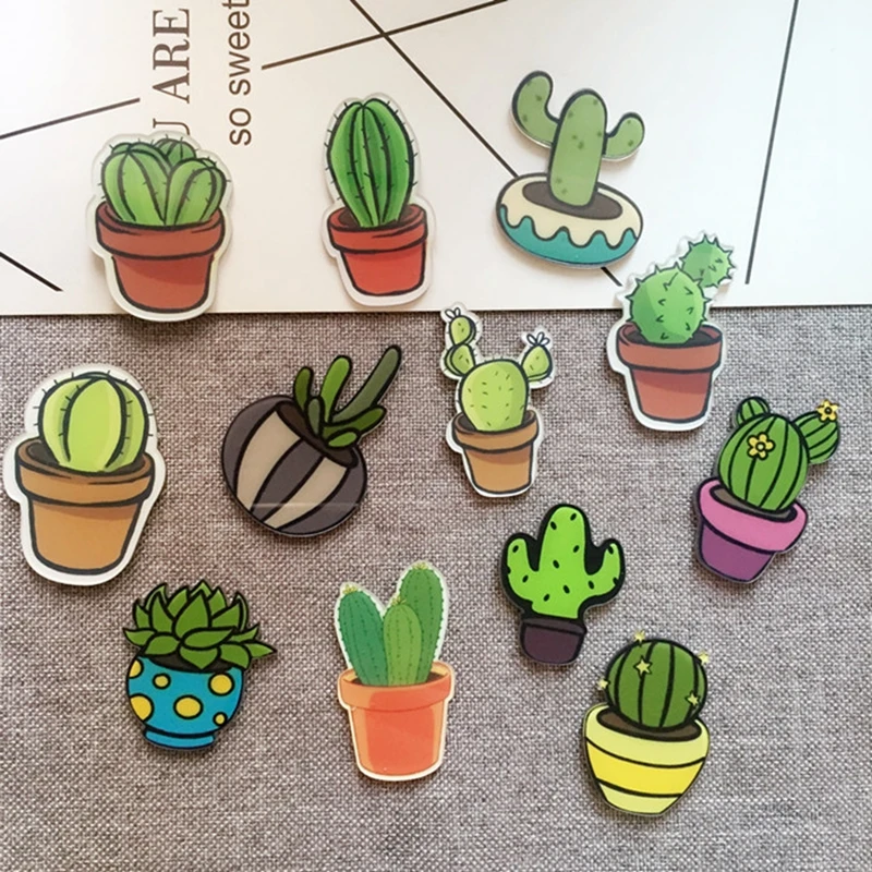 Милый кактус магниты на холодильник маленький суккулент растение украшения