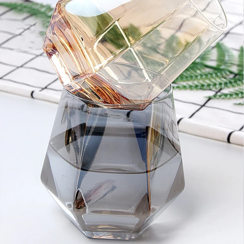 Алмазное стекло креативная индивидуальность шестисторонняя стеклянная чашка с