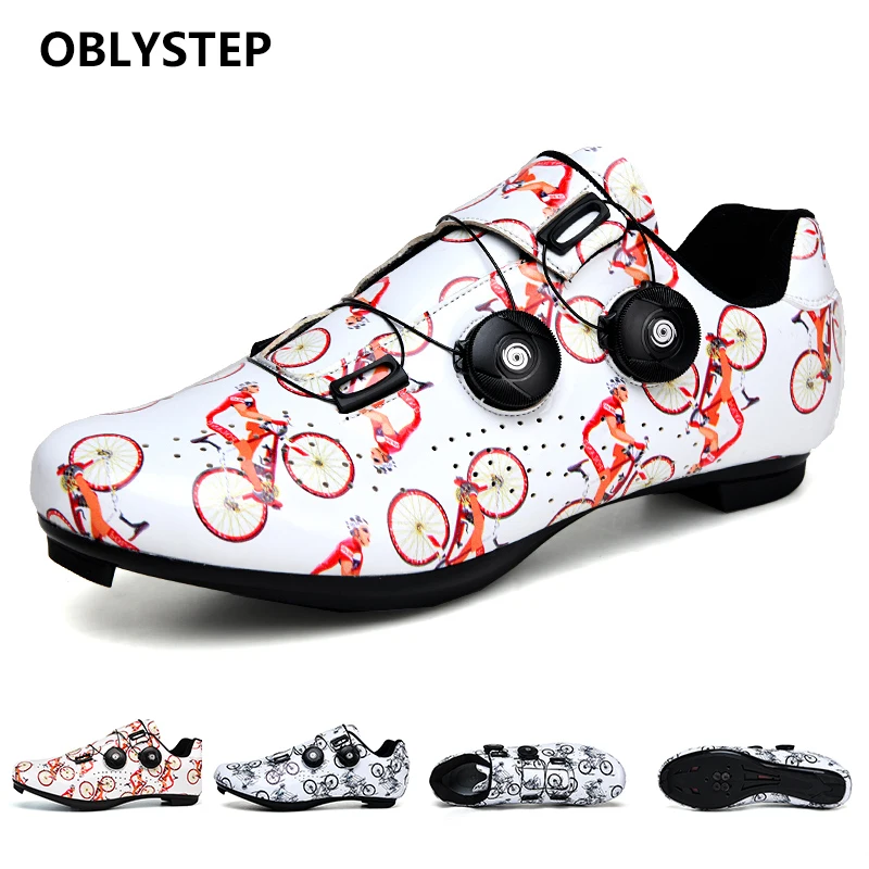

OBLYSTEP Men's Bicycle Shoes Self-locking Mountain Bike Youth Outdoor Racing Sports Triathlon