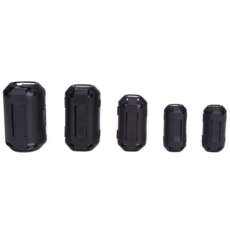 20 Pieces Clip-on Ferrite Ring Core RFI EMI Noise Suppressor Cable Clip for 3mm/ 5mm/ 7mm/ 9mm/ 13mm Diameter Black | Обустройство