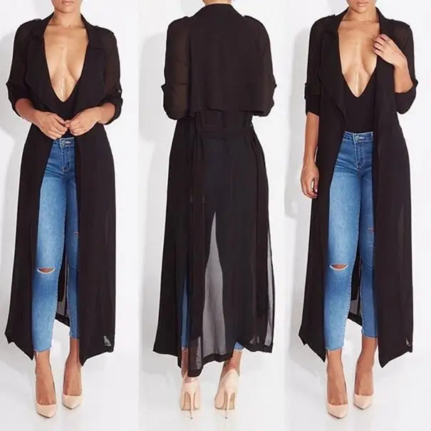 Шифоновое кимоно с длинным рукавом весна 2020 женские топы Длинные кардиганы
