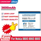 Аккумулятор для телефона LOSONCOER 3600 мАчтелефон для Nokia 8800 8800 SiroccoN73i  8800SE 8800 S  8800D 8860 8801 886 s аккумулятор