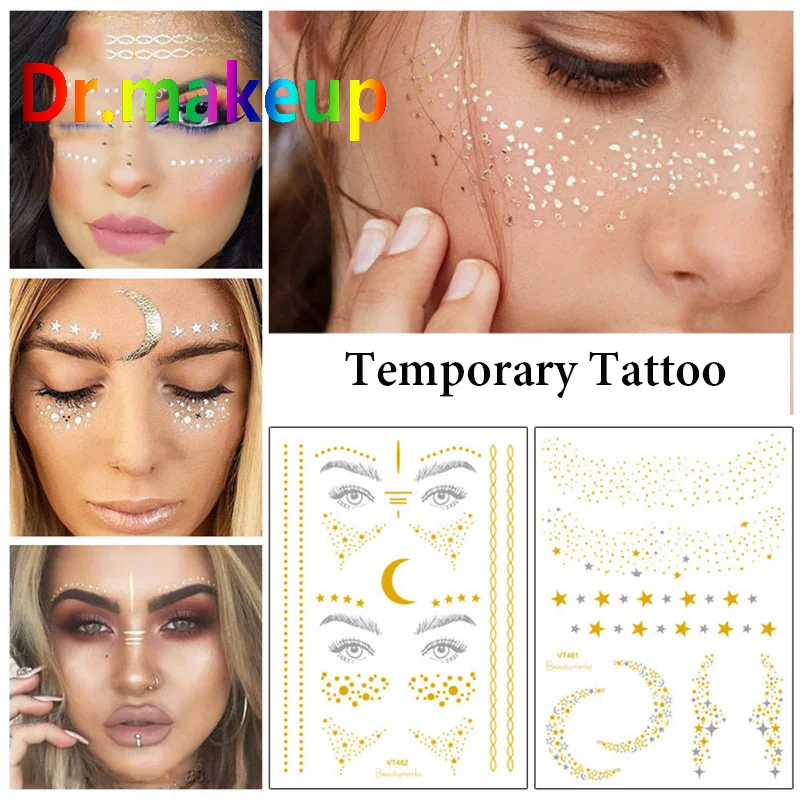 Dr. makeup профессиональная Мода цветная звезда тату для женщин водостойкая