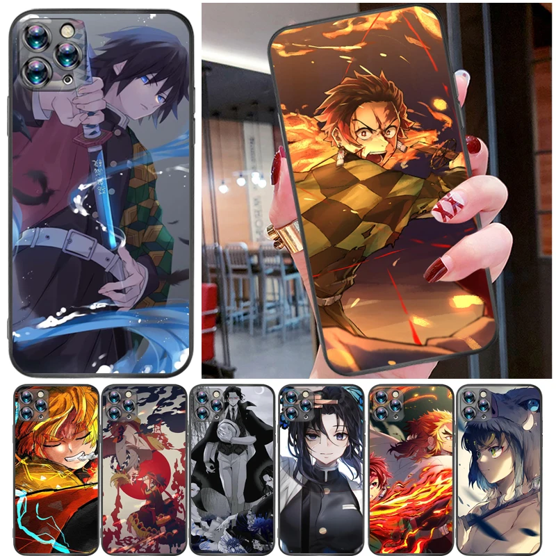 

Demon Slayer Kimetsu No Yaiba Kamado Tanjirou Kamado Nezuko Agatsuma Zenitsu Phone Case For iPhone 11 Pro MAX Back Cover Funda