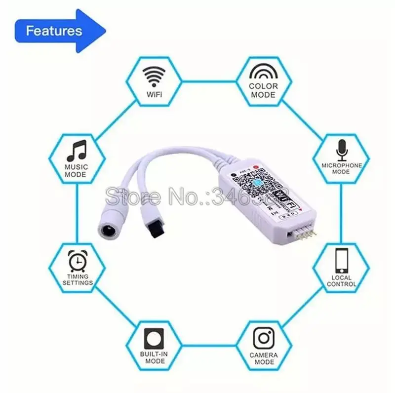 Мини WiFi контроллер Magic Home WiFi RGB светодиодный контроллер DC5-28V приложение управление Alexa Google Home Голосовое управление для RGB светодиодной ленты