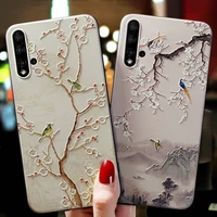 3d flower emboss case for huawei honor 9s 9c 9a y5p y6p y8p y7p art case for huawei p40 pro plus y8p honor 9c black bumper shell