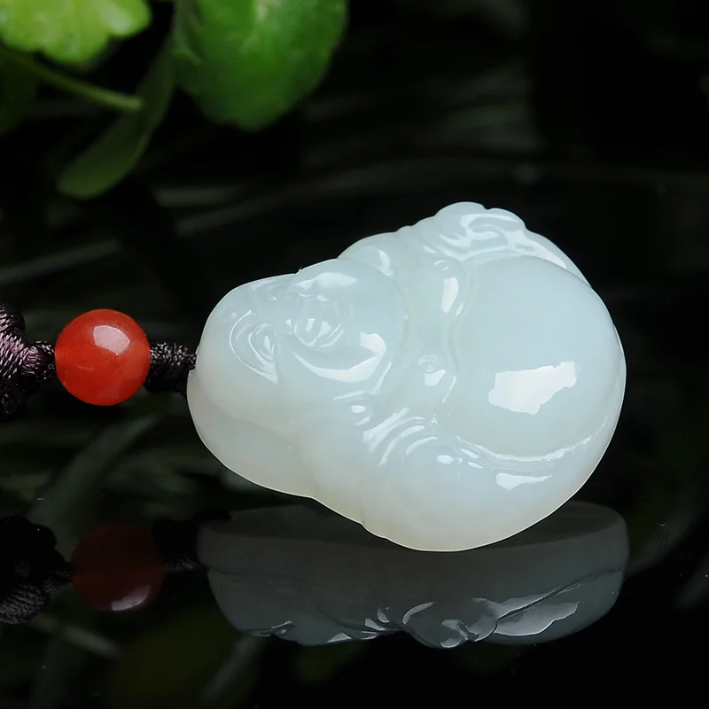 Hetian Yu Buddha public pendant finecarving pendants Natural jade white certificate | Украшения и аксессуары