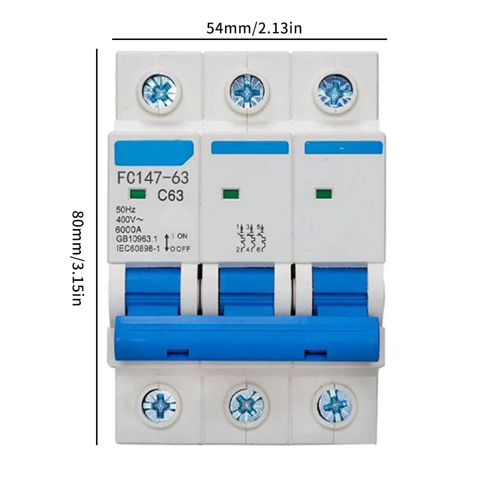 

Miniature Circuit Switch Breaker DZ47 Household Air Open Small-Sized Rail Plastics Durable Mounted Circuit Breaker 3P-32A/3P-50A