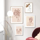 Абстрактная картина на стену, полотно, алмазная живопись сексуальная Плакаты для девочек Солнце Радуги с цветочным принтом картины листьев Boho фотографии Декор в гостиную