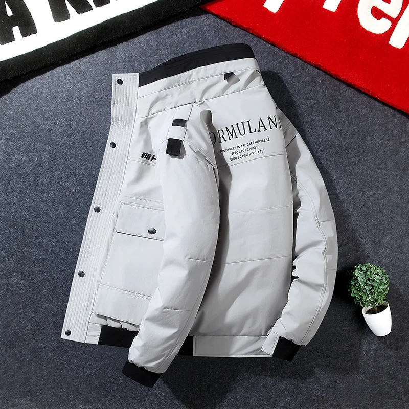 Высококачественная Мужская Зимняя парка на утином пуху толстая теплая верхняя