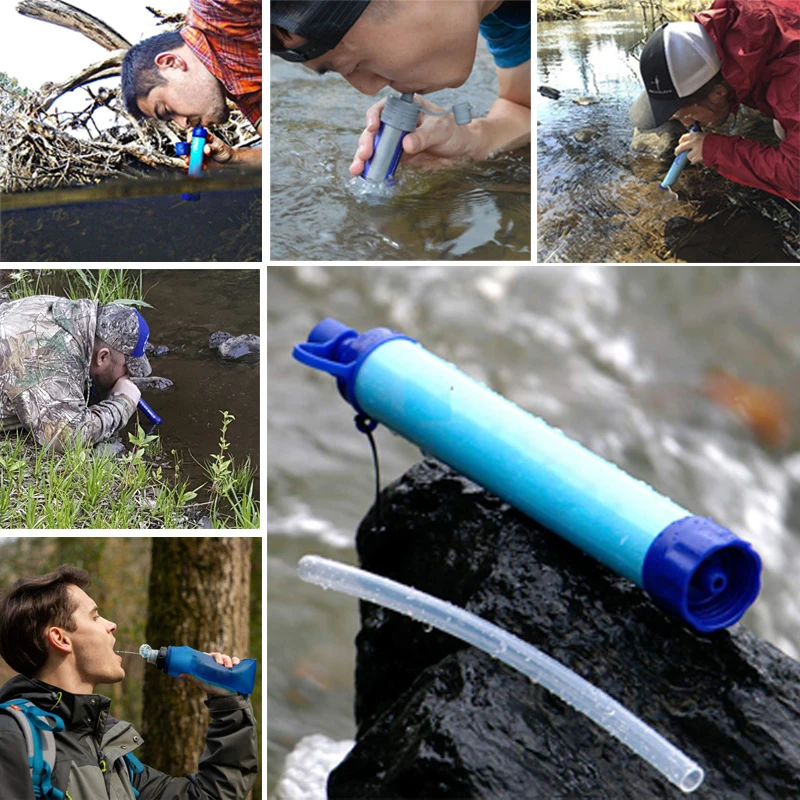 

Outdoor Water Filter System Water Filtration Straw Water Purifier for Emergency Survival Tool Camping Equipment