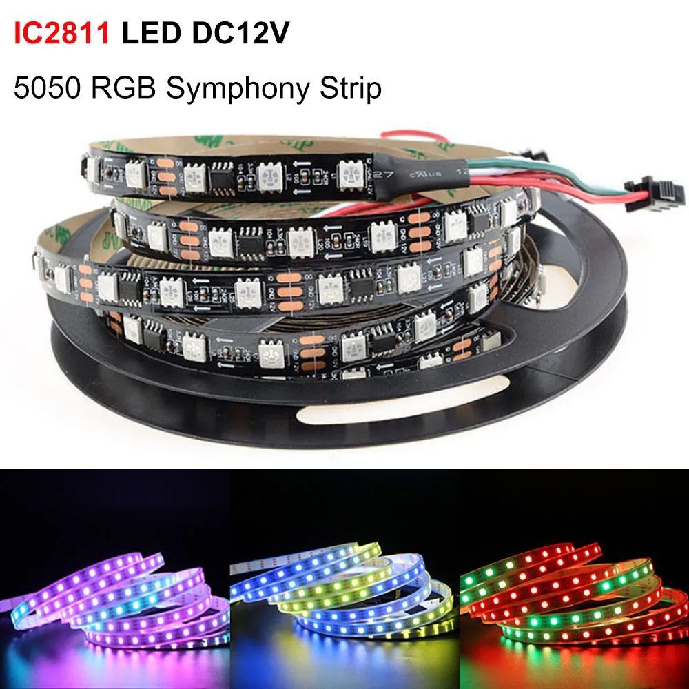 Светодиодная лента 2811 IC RGB 5050 гибкий светодиодный светильник 300 режимов 12 В умная