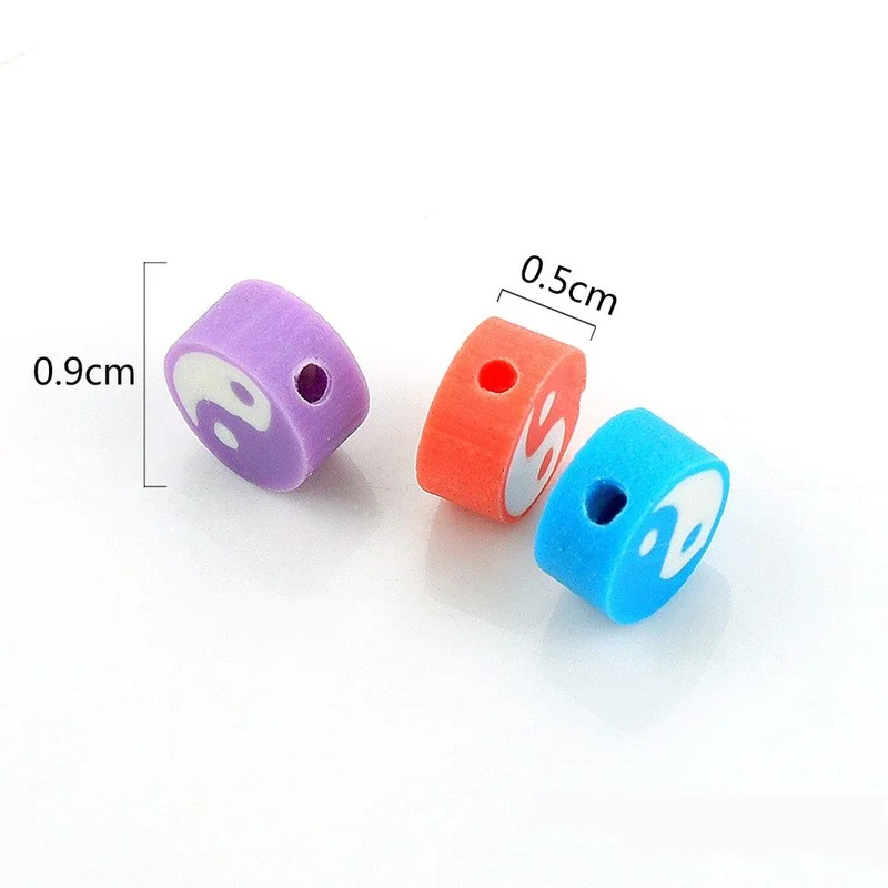 

A Set of 50 Antique Yin Yang Loose Beads DIY Creative Bracelet Necklace Accessories Black Color Tai Chi Design Loose Beads