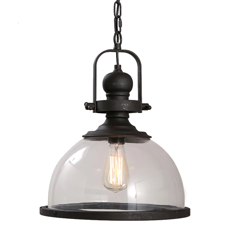 Деревенский Лофт стеклянная люстра из кованого железа ретро промышленный