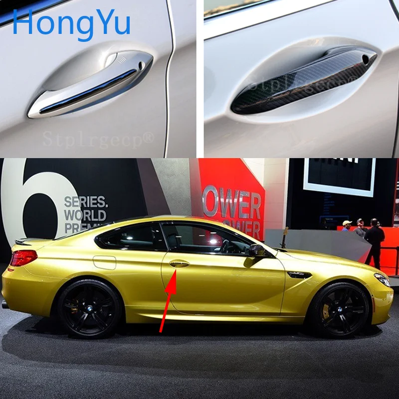 Для BMW M6 F06 F12 F13 2013 2014 авто внешний карбоновое волокно сделано дверные ручки Крышка