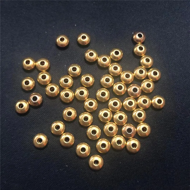 Оптовая цена 100 шт. 5 мм золотистые аксессуары круглая монета abacus rondelle разделители