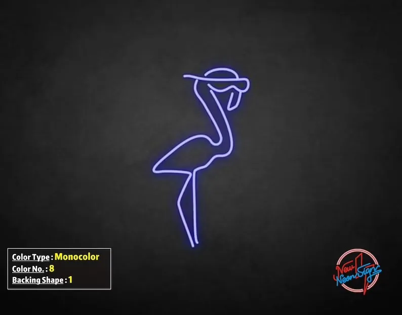 Неоновая светодиодная вывеска ручной работы с фламинго свадебная высветильник