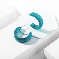 2020 simple resin acrylic hoop earring for women big round geometric statement cc dangle korean earrings fashion za jewelry