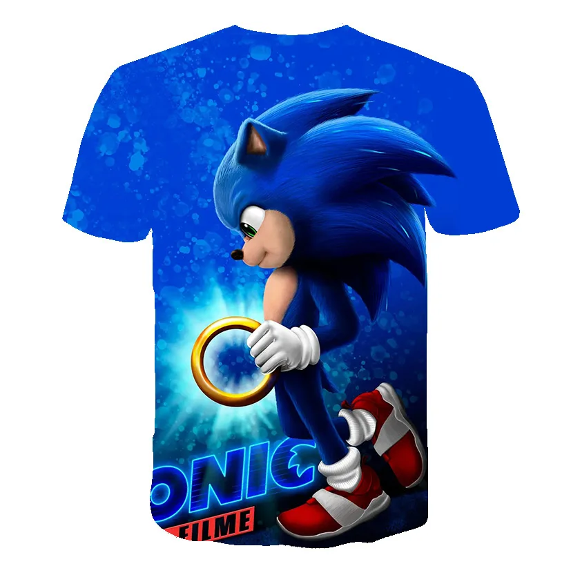 

Japan Sonic T-shirt Anime Cartoon Harajuku Boys Girls Summer O-neck Shirts 2021 New Men's Women's Short Sleeve Shirts