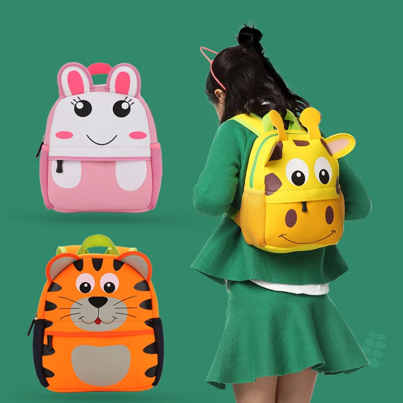 School 3D Cartoon Children Backpacks kindergarten 2023 Bag Cute Animal Toddler Kids Neoprene School Bags Children School Bags