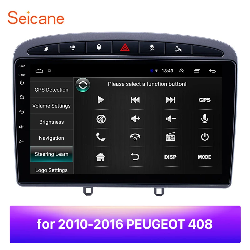 Автомобильный мультимедийный плеер Seicane на Android 8 1 с 9 "экраном GPS для PEUGEOT 408 2010-2016
