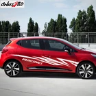1 комплект спортивных полос стикер s для стайлинга кузова автомобиля двухсторонний Декор Виниловая Наклейка Автомобильные двери аксессуары стикер для Renault Clio 1 2 3 4