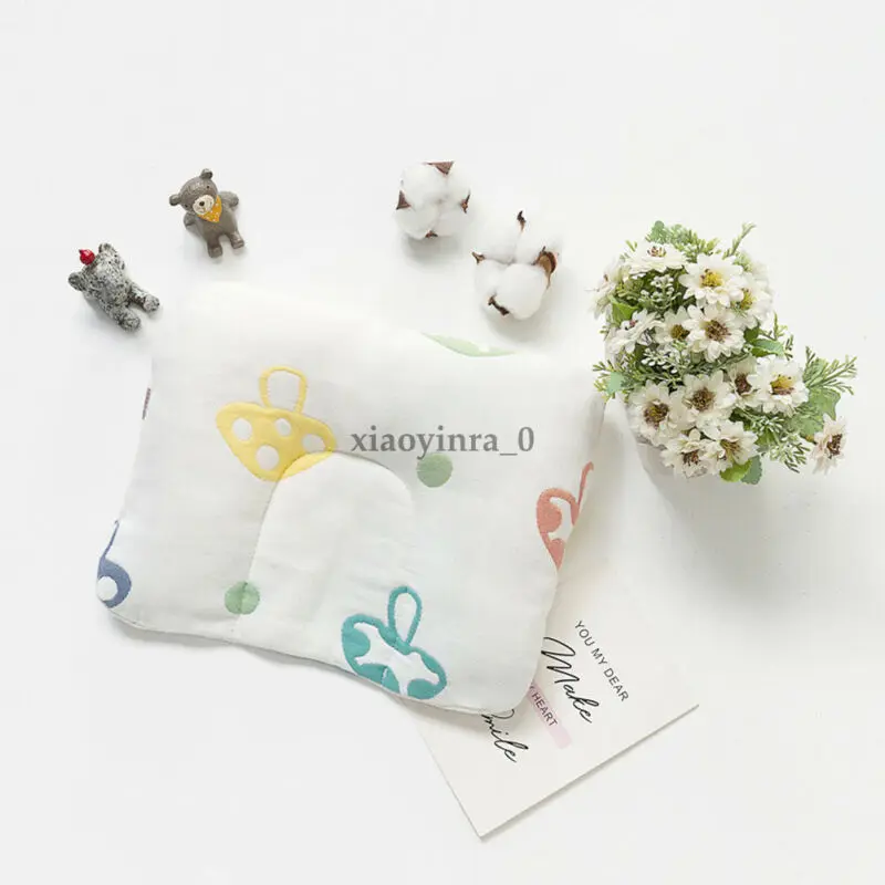 Мягкая хлопковая подушка для младенцев не скатывается плоская удобная