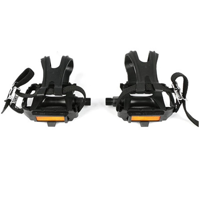 

Bike Pedals with Clips and Straps for Outdoor Cycling and Indoor Stationary Bike Spindle Bicycle Multi-Purpose Pedals