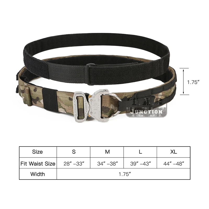 

Emerson Tactical D Ring Rigger Belt 1.75 Inch Inner & Outer Belt Load Bearing MOLLE Belt For Military Climb Rappel Patrol