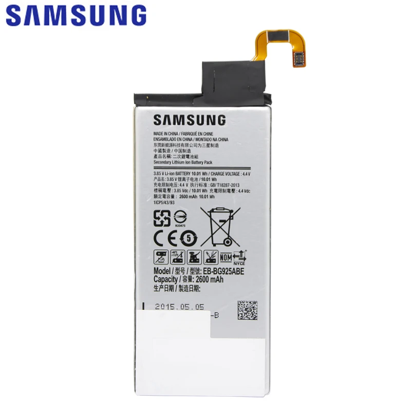 Samsung телефон Батарея EB-BG925ABE 2600 мА-ч для samsung Galaxy S6 край G925 G925F G925I G925A G925T G925W G925P G925S