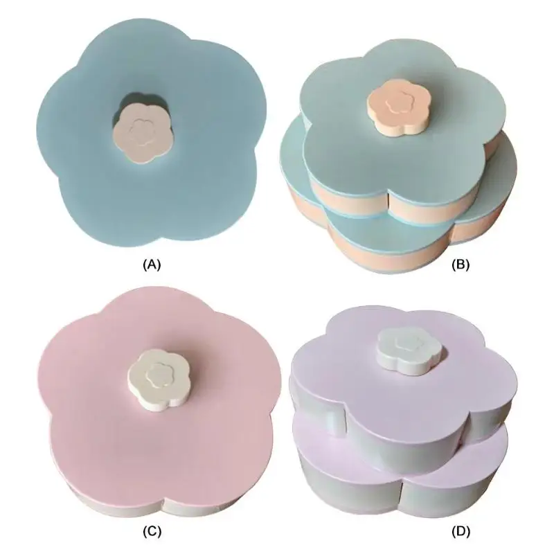 Вращающийся поднос в форме лепестков для закусок конфет коробка хранения