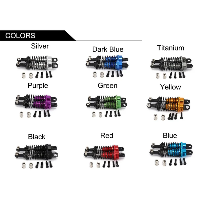 

2 Pcs Oil Adjustable 65Mm Shock Absorber Damper for Rc Car 1/18 WLtoys A959 A969 A979 K929 Hpi Hsp Traxxas Losi Tamiya