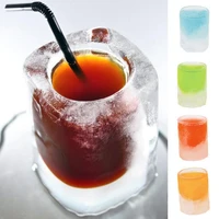 4 cups ice cube mold creative glass wine glass diy ice cup wine glass party supplies kitchen tool silicone mold