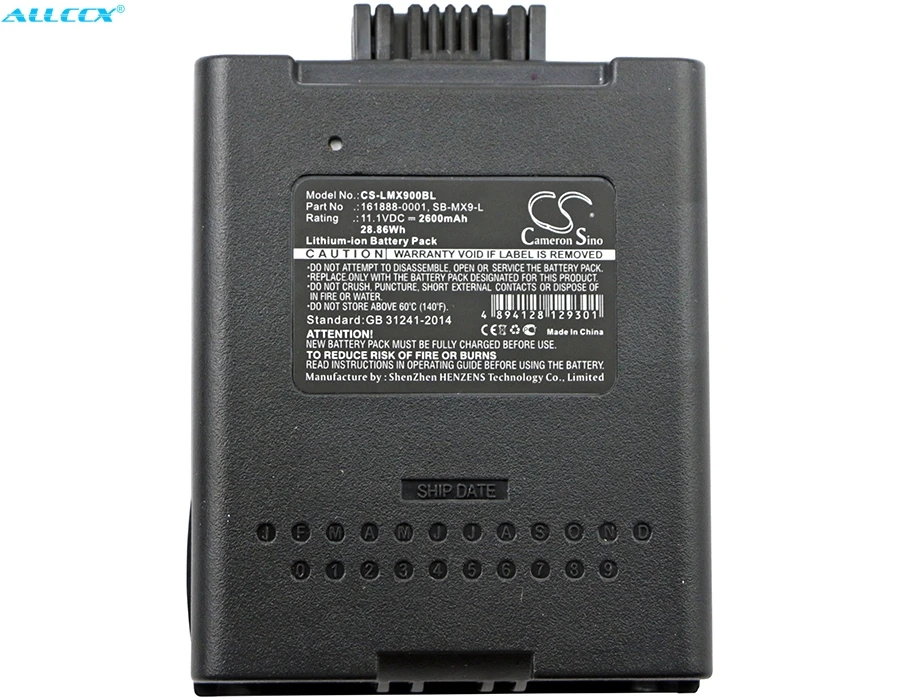 

Аккумулятор Cameron Sino на 2600 мА · ч для Honeywell MX9380, MX9381, MX9382, MX9383, для LXE FC3, MX9, MX9380, MX9381, MX9H