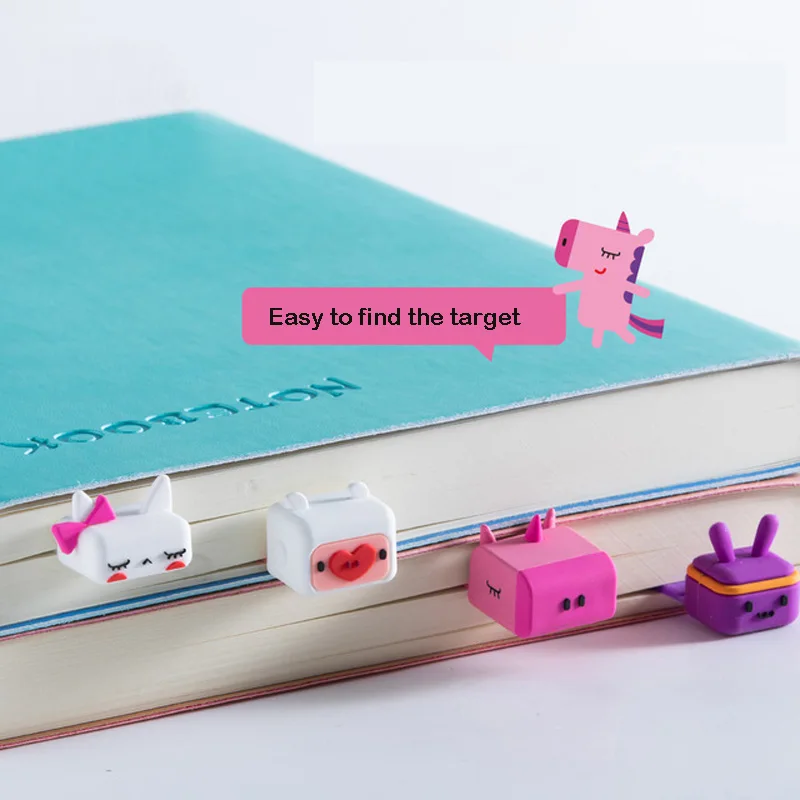 Lovely Fun Bookmarks Silicone Animals Book Mark Learning Reading Item Creative Gifts for Kids Children Kawaii Stationery |