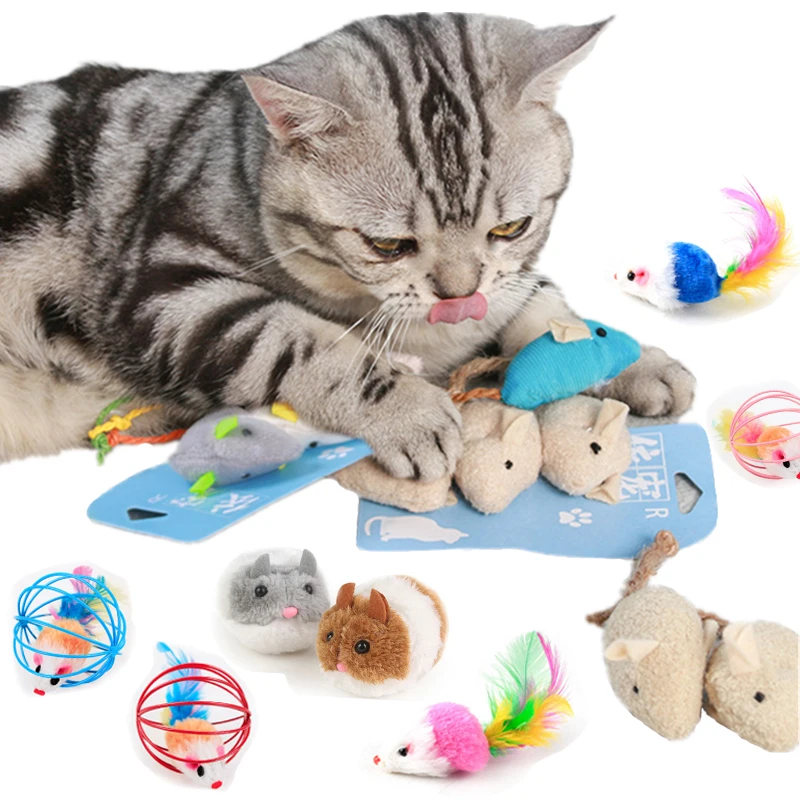 

Cat Plush Simulation Mouse Toy Scratch Bite Realistic Interactive Little Mice Toy for Cats Resistance Cute Playing Kitten Gift